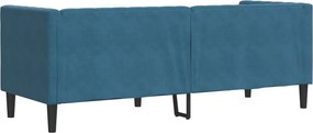 vidaXL Καναπές Διθέσιος Chesterfield με Στηρίγματα Μπλε Βελούδο