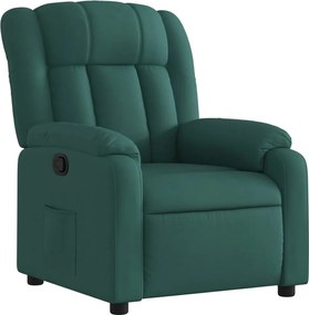 vidaXL Πολυθρόνα Ανακλινόμενη Σκούρο Πράσινο Υφασμάτινη