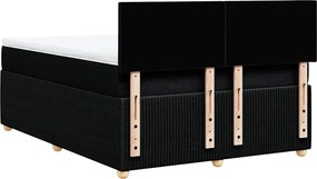 vidaXL Κρεβάτι Boxspring με Στρώμα Μαύρο 140x190 εκ. Υφασμάτινο