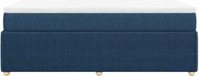 vidaXL Κρεβάτι Boxspring με Στρώμα Μπλε 80x200 εκ. Υφασμάτινο