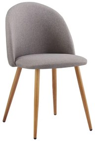 WOODWELL ΕΜ762,1BELLA Καρέκλα Τραπεζαρίας, Μέταλλο Βαφή Φυσικό, Ύφασμα Απόχρωση Sand Grey 50x56x80cm ΕΜ762,1