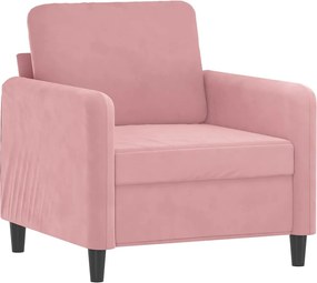 vidaXL Πολυθρόνα Ροζ 60 εκ. Βελούδινη