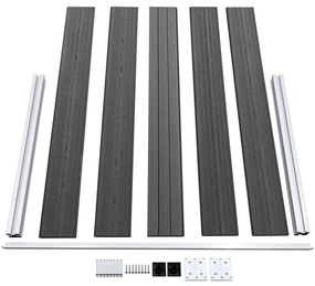 vidaXL Σετ Πάνελ Περίφραξης Μαύρο 353 x 105 εκ. από WPC