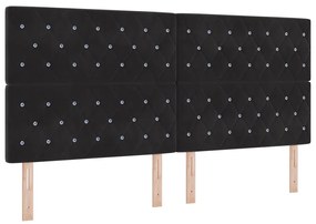 vidaXL Κεφαλάρι LED με φώτα λωρίδας LED Argyle Μαύρο 100 cm Βελούδο