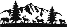 Διακοσμητικό Τοίχου Mountain 279ENZ1231 70x30cm Black Wallity Μέταλλο