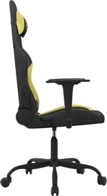 vidaXL Καρέκλα Gaming Μαύρο και Αν. Πράσινο Υφασμάτινη
