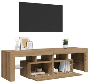 vidaXL Έπιπλο Τηλεόρασης με LED Αρτισιανή Δρυς 140x36,5x40εκ Επεξ.Ξύλο