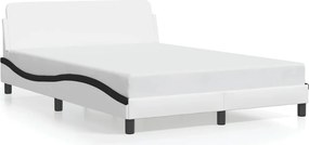 vidaXL Πλαίσιο Κρεβατιού Dover Λευκό/Μαύρο 120x200εκ Συνθ. Δέρμα