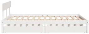vidaXL Σκελετός Κρεβ. Χωρίς Στρώμα Λευκό 150x200 εκ Μασίφ Πεύκο