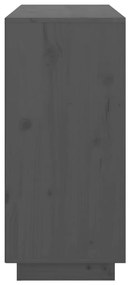 Συρταριέρα Γκρι 111x34x75 εκ. από Μασίφ Ξύλο Πεύκου - Γκρι