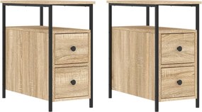 vidaXL Κομοδίνα 2 τεμ. Sonoma Δρυς 30 x 60 x 60 εκ. από Επεξεργ. Ξύλο