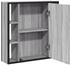 vidaXL Καθρέφτης Μπάνιου Ντουλάπι Γκρι Sonoma 60x16x60 εκ Επεξ. Ξύλο