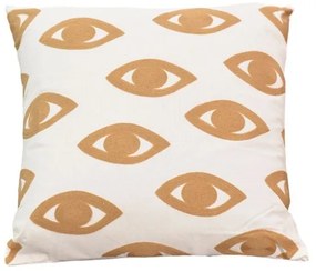 Μαξιλάρι Eyes Inart φυσικό-λευκό ύφασμα 45x45x2.5εκ
