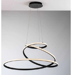 Φωτιστικό Οροφής Coaster LED-COASTER-S-NER 60W Led Φ60cm 150cm Black Luce Ambiente Design Αλουμίνιο