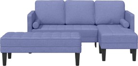 vidaXL Σετ Καναπέ με μαξιλάρι 2 pcs Μπλε τζην Πολυεστέρας