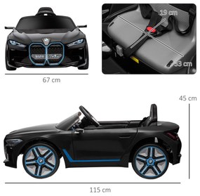 HOMCOM Αυτοκίνητο για Παιδιά, Επαναφορτιζόμενη Μπαταρία, 3-5 km/h, με Τηλεχειριστήριο, Media Player, Μαύρο