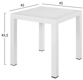 ΤΡΑΠΕΖΙ ΑΛΟΥΜΙΝΙΟΥ QIANA HM5402.01 ΛΕΥΚΟ 45x45x45,5 εκ. - Αλουμίνιο - HM5402.01