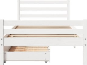 vidaXL Σκελετός Κρεβατιού Χωρίς Στρώμα Λευκό 100x200 εκ. Μασίφ Πεύκο