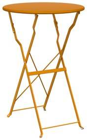 vidaXL Τραπέζι Bistro  Πτυσσόμενο Μουσταρδί Ø50x71 εκ. Κατασκευασμένο από Ατσάλι με επιστρώσεις σκόνης