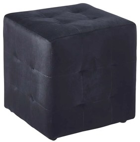 CONY Σκαμπό Βοηθητικό, Ύφασμα Velure Μαύρο 37x37x42cm