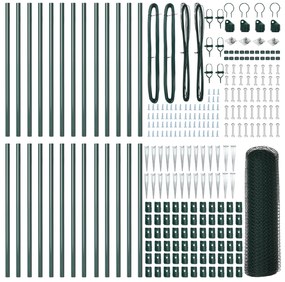 vidaXL Hexagon Fence Πράσινο 0.5x50 m Χάλυβας