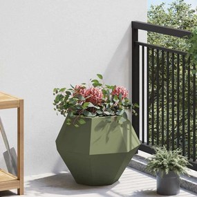 vidaXL Γλάστρα 2 τμχ. Λαδί 50 x 50 x 40 cm Ατσάλι