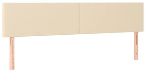 vidaXL Κρεβάτι Boxspring με Στρώμα Κρεμ 200x200 εκ. Υφασμάτινο