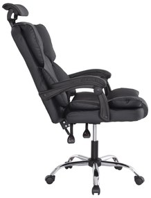 ΚΑΡΕΚΛΑ ΓΡΑΦΕΙΟΥ OCTAVIUS  ΜΑΥΡΟ PVC &amp; NYLON-ΜΕΤΑΛ.ΧΡΩΜΙΟ ΒΑΣΗ 52x55x128Υεκ