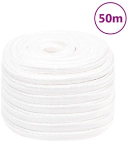 vidaXL Σχοινί Ναυτιλίας Ολόλευκο 20 χιλ. 50 μ. από Πολυπροπυλένιο
