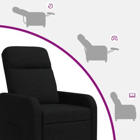 vidaXL Αναπαυτική Καρέκλα Μαύρο Ύφασμα
