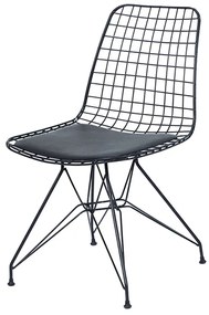 Artekko Tivoli Μεταλλική Μαύρη Καρέκλα με Τεχνόδερμα (46x56x77)cm Artekko 783-0006
