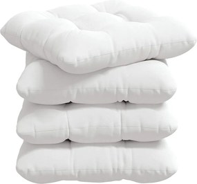 vidaXL Μαξιλάρια καθισμάτων 4 pcs Λευκό 40 x 40 x 12 εκ. ύφασμα
