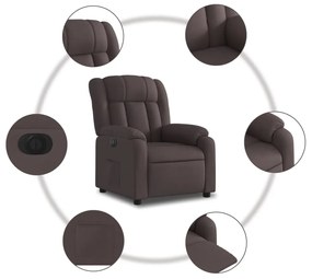 vidaXL Πολυθρόνα Ανακλινόμενη Ηλεκτρική Σκούρο Καφέ Υφασμάτινη