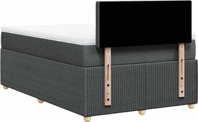 vidaXL Κρεβάτι Boxspring με Στρώμα Σκούρο Γκρι 120x200 εκ. Υφασμάτινο