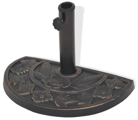 vidaXL Βάση Ομπρέλας Ημικυκλική Μπρονζέ 9 κ. από Ρητίνη