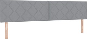 vidaXL Κρεβάτι Ottoman με στρώμα 2 τμχ. Ανοιχτό γκρι Ύφασμα