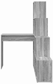 vidaXL Γωνιακό γραφείο με ράφι Γκρι sonoma 101.5 x 149.5 x 149.5 εκ.