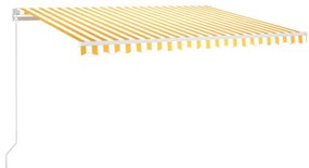 vidaXL Τέντα Συρόμενη Αυτόματη Kίτρινο / Λευκό 450 x 300 εκ.