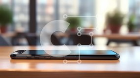 Intra Συλλεκτικό Ξύλινο Παζλ Plywood  4mm - Κομψό Smartphone σε ξύλινο τραπέζι Σε Ξύλινο Κουτί - Διαστάσεις Puzzle: 10x10 cm – 25 κομμάτια