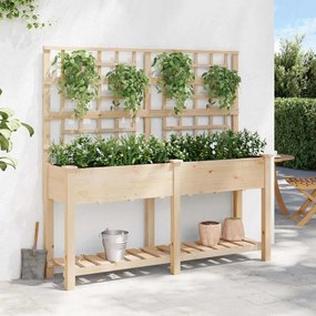 vidaXL Γλάστρα Κήπου Μπεζ 161 x 46 x 152.5 εκ. Στερεό ξύλο έλατου