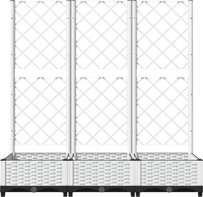 vidaXL Γλάστρα Κήπου Λευκό 120 x 40 x 121,5 cm
