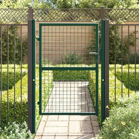 vidaXL Πόρτα Περίφραξης Πράσινη 100 x 125 εκ. Ατσάλινη