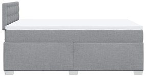 vidaXL Κρεβάτι Boxspring με Στρώμα Ανοιχτό Γκρι 120x190 εκ. Υφασμάτινο