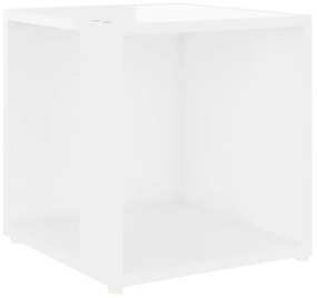 vidaXL Τραπέζι Βοηθητικό Γυαλιστερό Λευκό 33x33x34,5 εκ. Μοριοσανίδα