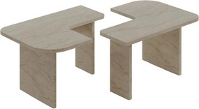 Σετ Τραπεζιών Σαλονιού Τραβερτίνη ETRERA 90x45x35