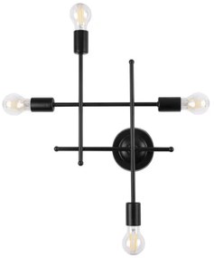 Απλίκα Φωτιστικό Τοίχου Μέταλλο Piping H55 Φ52 Globostar-661-Μαύρο 00661
