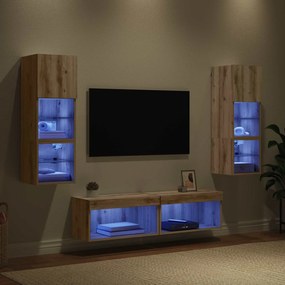 vidaXL Μονάδα Τοίχου Τηλεόρασης 6 pcs Artisan Oak Επεξεργασμένο ξύλο