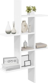vidaXL Ράφι Τοίχου Λευκό 61 x 15 x 102 εκ Επεξεργασμένο Ξύλο