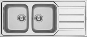 Pyramis Athena Extra (116X50) 2B 1D Γυαλισμένος Inox Ένθετος Νεροχύτης (107163101)