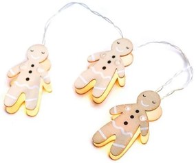 Χριστουγεννιάτικα Λαμπάκια 10 LED GINGERBREAD XF10WW2A ACA-XF10WW2A-Καφέ XF10WW2A